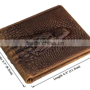 Crocodile Pattern Crazy Horse Genuine Leather Wallet thumbnail-4