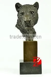 Tiger Bust Statue Bronze Head Sculptures thumbnail-1