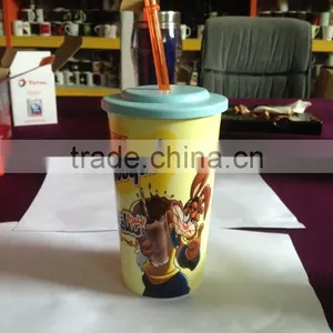 Single Wall Plastic Tumbler With Straw and Lid thumbnail-4