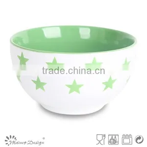 Solid Glaze Ceramics Cereal Bowl With Star thumbnail-1