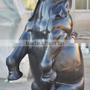 High Quality Metal Craft Bronze Standing Elephant Fountain Statue thumbnail-3