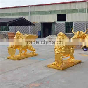 Outdoor Garden Decoration Resin Craft Fiberglass Lion Statue thumbnail-4