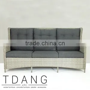 Trieste Wicker Sofa 3 Seats - Modern Rattan Furniture Garden Bench. thumbnail-2
