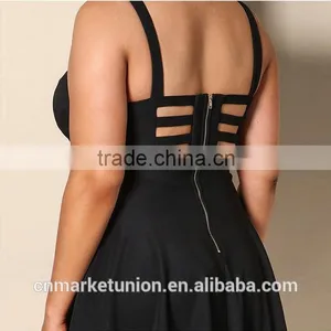 2017 Hot Sale Plus Size Deep V-neck Sexy Dress Clothing for Fat Women thumbnail-2