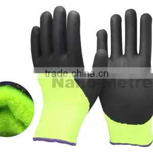 NMSAFETY Nappy Acrylic Double Liner Winter Foam Nitrile Glove thumbnail-1