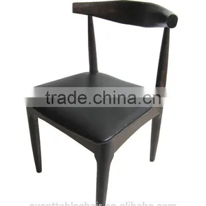 OX Horn Chair Walnut Color With Black Pvc Seat thumbnail-1