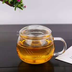 Glass Cup Kungfu Tea Cup Three Part Glass Cup Filter Glass Cup Coffee Cup Milk Cup Juice Cup for Hotel and Resturant thumbnail-1
