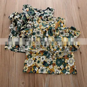 BBY6027 Hot Sale Kids Girl off Shoulder Flower Tops for Summer thumbnail-1