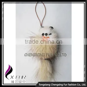CX-P-15 Wholesale Genuine Mink Fur Charms Animal Phone Pendant thumbnail-1