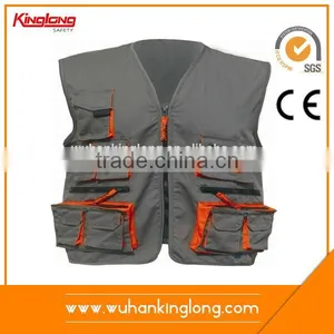 KINGLONG 2014 Hot Selling Wuhan Workwear Factory Multi Pockets Vest thumbnail-1