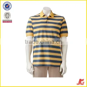 Latest Good Cheap Price 200 Grams Urban 100% Cotton Oem Stripes Print Style Customized Embroidered Logo Polo Shirts for Mens thumbnail-5