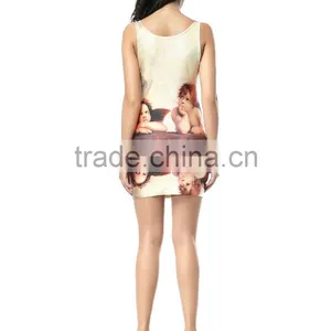 Casual Sleeveless Dress for Women, Sublimation Printing Mini Dress 2015 thumbnail-3