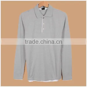 Factory Wholesale Custom Collar High Quality Mens Long Sleeve Polo Shirts thumbnail-3