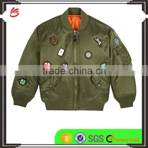 2017 Fashion Style Custom Logo Baby Kids Boys Winter Quilted Bomber Jacket Wholesale in China thumbnail-1