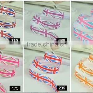 Hi-ana Ribbon 166 Manufacture Wholesale UK Flag Printed Ribbon,stripe Printed Grosgrain Ribbon thumbnail-2