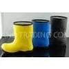 Durable Walking PU Half Rain Boots Environmental Black Embossed thumbnail-1