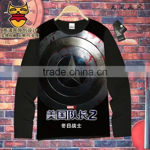 Anime Tshirt Captain America Cosplay Movie Unisex Costume Long Sleeves Anime T Shirt ( S-XXXL ) thumbnail-1