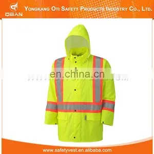 Cheap High Visibility Reflective Safety Pvc Military Poncho Raincoat thumbnail-3