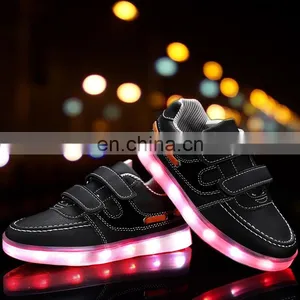 Factory Wholesale New USB Rechargeable Kids LED Luminous Light Shoes Children Kids Led Shoes Sneakers thumbnail-1