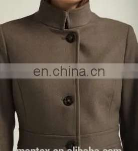Stand Collar Wool Overcoat for Lady thumbnail-2