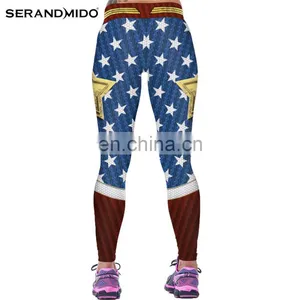 Wonder Woman Sport Fitness Costume High Waist Stretch Gym Trousers Workout Leggings thumbnail-4