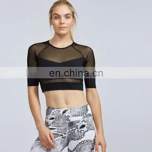 2016 Short Sleeves Custom See-through Women Rash Guard thumbnail-1