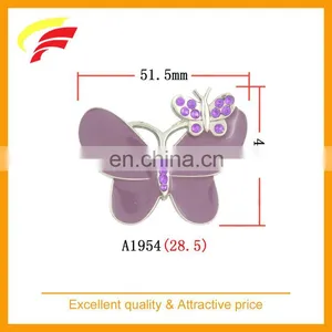 Fancy Zinc Alloy Butterfly Shape Belt Buckle With Enamel and Rhinestones for Lady's Belt thumbnail-1