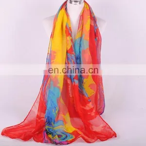 Factory Direct Custom Digital Printed Voile Scarf thumbnail-2