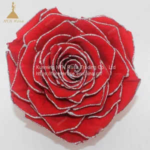 10cm Big Heart-Shape Preserved Rainbow Rose Flower thumbnail-4