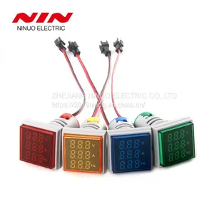 AC 0-100A AC V+A+HZ LED Traid Display 22mm Square Led Digital Panel Voltmeter and Ammeter Indicator Frequency Meter thumbnail-1