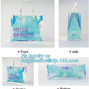 Promo PVC Plastic Shopping Handle Bag, Handling Clear Pvc Blanket Bags, Handle Reusable Clear Vinyl Pvc Cosmetic Bags fo thumbnail-1