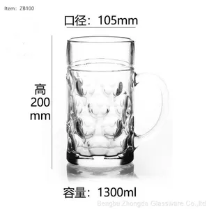 Factory Supply Clear Transparent Glass Beer Mug Coffee Cups thumbnail-4