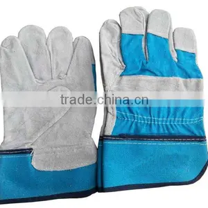 Blue Cow Split Leather Glove, Full Palm thumbnail-1