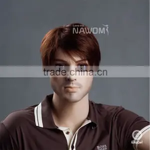 W3530 100% Virgin Cheap Human Hair Wig for Black Men thumbnail-3
