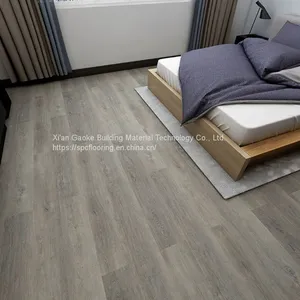 GKBM Greenpy MJ-W6010 New Eco-Friendly Waterproof Dark Grey Click Stone Plastic Composite SPC Flooring thumbnail-5