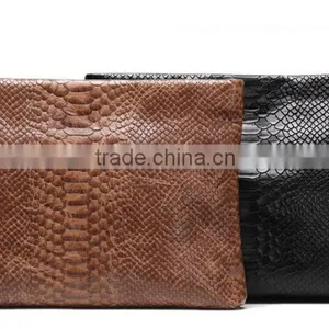 Fashion Genuine Cow Leather Python Pattern Lady Clutch Bag Purse for Men thumbnail-6