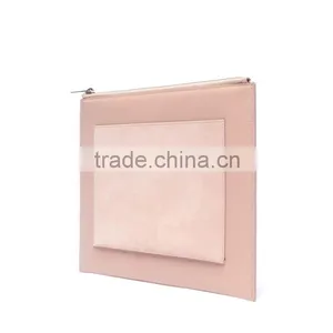 Guangzhou Hot Sale Pink Suede Pocket and Calfskin Leather Evening Party Clutch Pouch Clutches Bag for Woman thumbnail-4