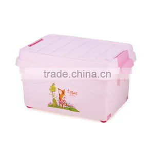 High Quality Plastic Storage Container Toy Storage Box With Lid & Wheel thumbnail-1