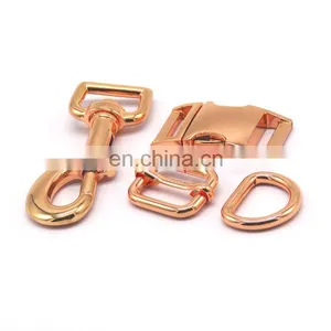 20mm Metal Accessories D Rings Adjustable Slide Quick Release Buckles Dog Clips For Dog Collar And Dog Leash thumbnail-4