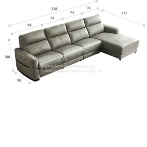 2022 Head Laminated Textured Cowhide Sofa Italian Minimalist Living Room Corner Function Sofa Modern Minimalist Leather Art Combination thumbnail-3