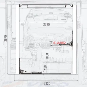 Two Post Hydraulic Car Lift Machine Vehicle Lift With Clear Floor Manual Release #V-LZL-E-2240 thumbnail-3