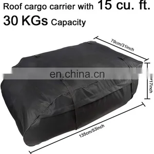600D Waterproof Car Cargo Roof Top Storage Bag for Travelling thumbnail-4