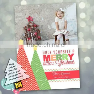 2014 New China Products for Sale Mordern Christmas Gift Paper Greeting USB Business Card thumbnail-6