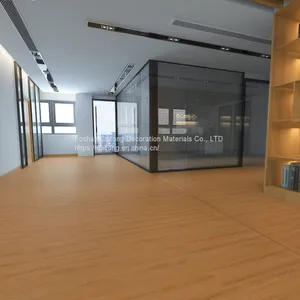 Old Ground Renovation Decoration Wood Grain Plastic Locking Floor Office Exhibition Hall Waterproof Flame Retardant SPC Stone Plastic Floor thumbnail-2