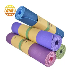 Custom Print Logo Eco Friendly Foldable 6mm TPE Yoga Mat thumbnail-5