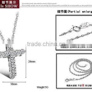 Yiwu Factory Sell Cheap 316l Stainless Sterling Steel Cross With Crystal Rhinestone Charms Pendant Allergy Free thumbnail-1