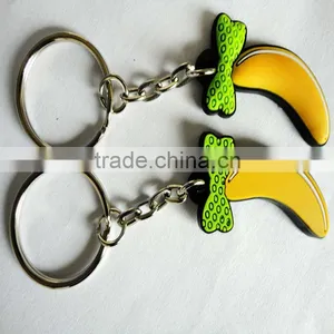 3D Banana PVC Rubber Keychain, Free Custom Made Logo thumbnail-1
