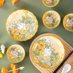 Ceramic Bowl and Dish Set Chinese Porcelain Porcelain Tableware thumbnail-1