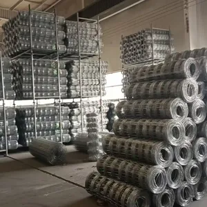 High Tensile Galvanized Woven Hinge Joint Field Wire Mesh Roll Fencing for Cattle, Sheep, and Deer thumbnail-4