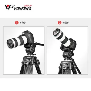 WF 717 Fluid Head Professional Camcorder Tripod System for Video Camera Record Live Streaming thumbnail-2